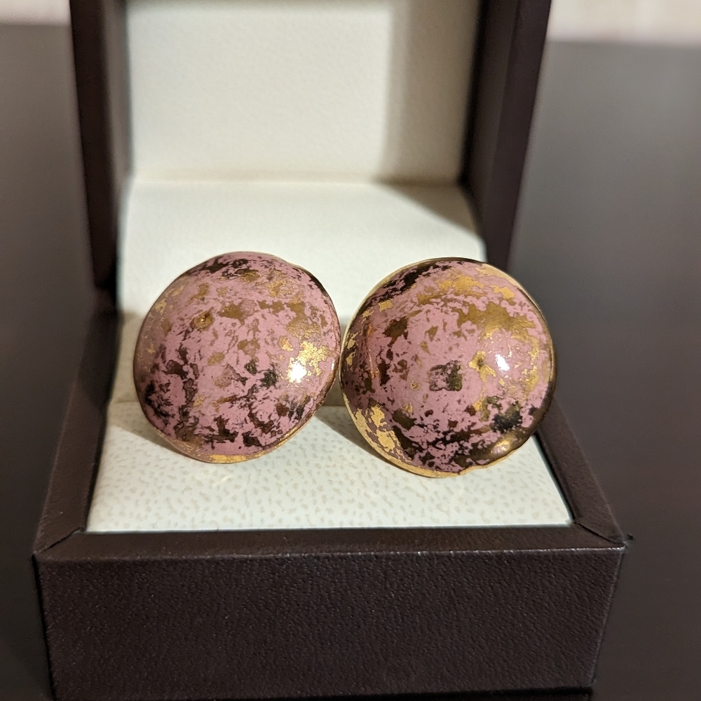 Vintage Pink and Gold Earrings